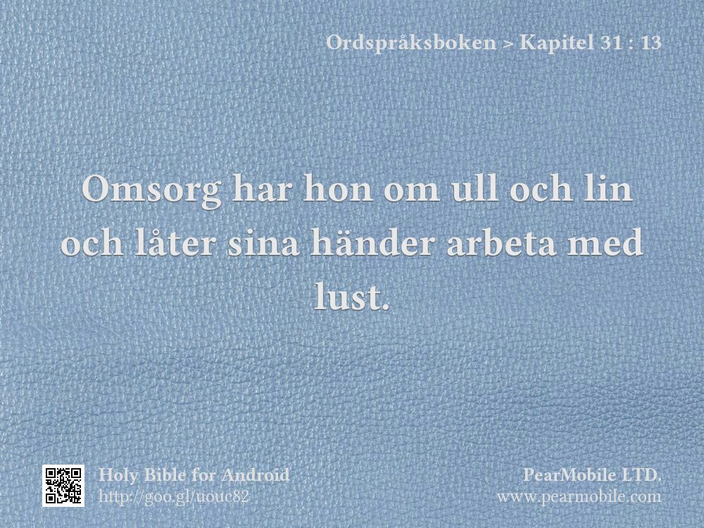 Ordspråksboken, Kapitel 31:13